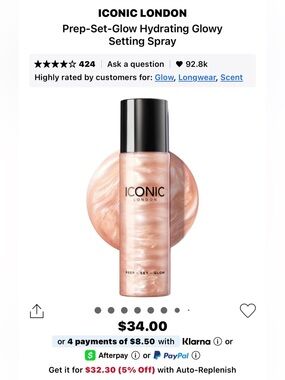 ICONIC London Shimmering Rose Gold Setting Spray